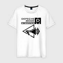 Футболка хлопковая мужская Depeche Mode stripped, цвет: белый