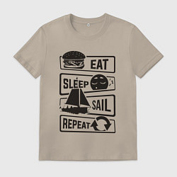 Мужская футболка Есть спать яхтинг