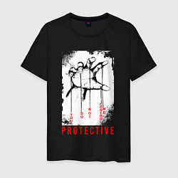 Футболка хлопковая мужская Protective, цвет: черный