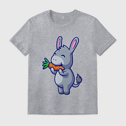 Мужская футболка Ослик ест морковку