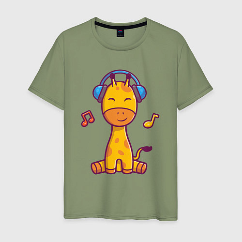 Мужская футболка Музыкальный жирафик / Авокадо – фото 1