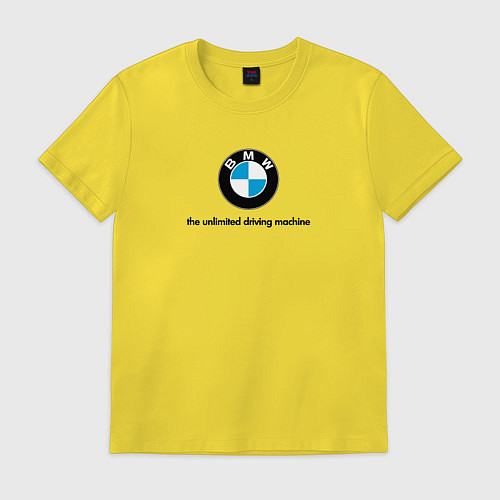 Мужская футболка BMW the unlimited driving machine / Желтый – фото 1