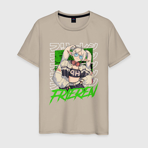 Мужская футболка Frieren mage elf / Миндальный – фото 1