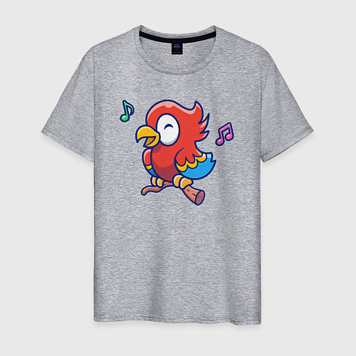 Мужская футболка Музыкальный попугайчик / Меланж – фото 1