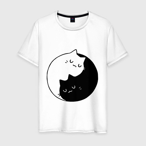 Мужская футболка Кошачий ин янь / Белый – фото 1