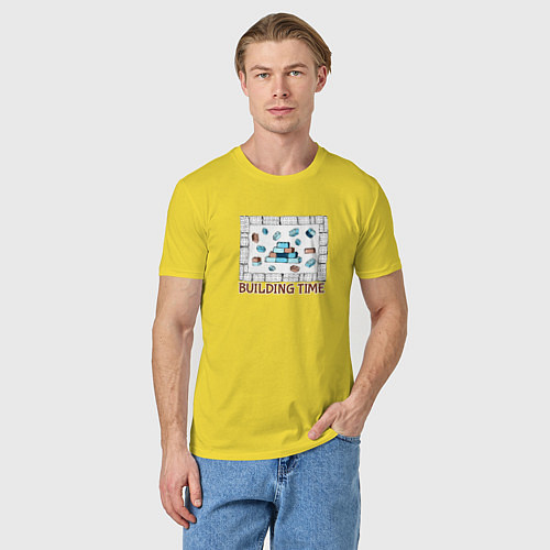 Мужская футболка Время строить / Желтый – фото 3