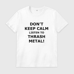 Футболка хлопковая мужская Listen to thrash metal, цвет: белый