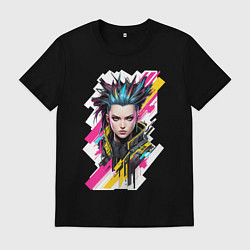 Мужская футболка Портрет девушки Cyberpunk 2077