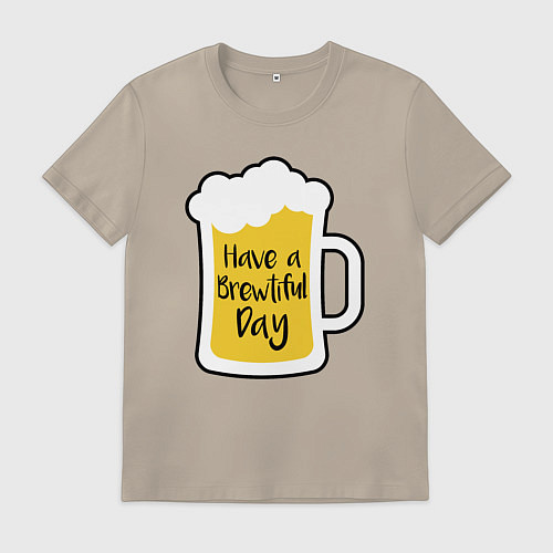 Мужская футболка Brewtiful day / Миндальный – фото 1