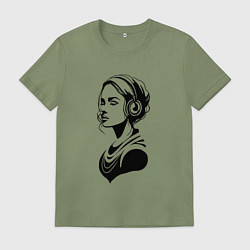 Мужская футболка Девушка с музыкой