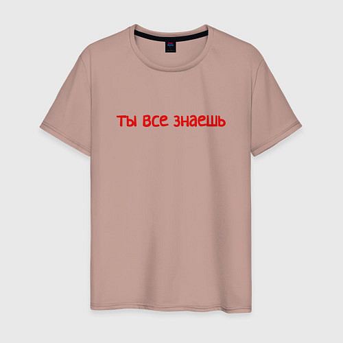 Мужская футболка Ты все знаешь / Пыльно-розовый – фото 1