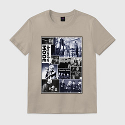 Футболка хлопковая мужская Depeche Mode - Collage, цвет: миндальный