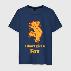 Футболка хлопковая мужская I dont give a fox, цвет: тёмно-синий