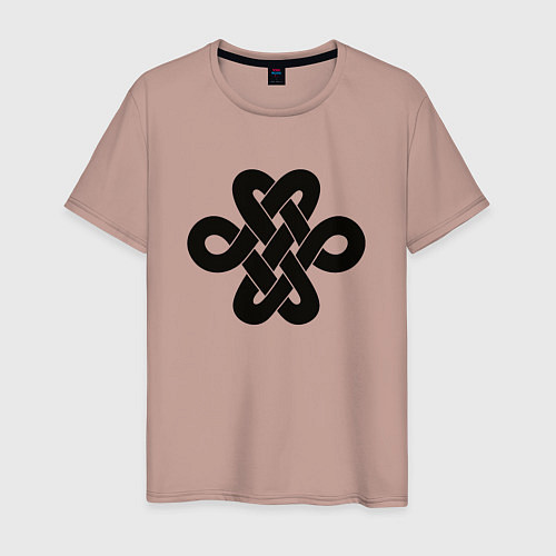 Мужская футболка Черный кельтский узор / Пыльно-розовый – фото 1