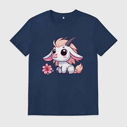 Мужская футболка Козерог с цветком