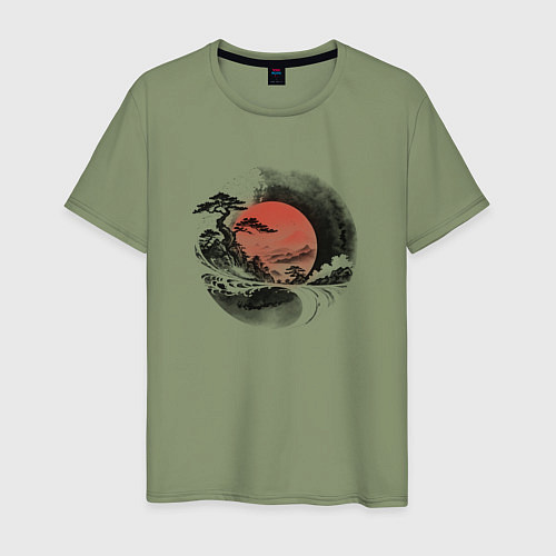 Мужская футболка Красный восход / Авокадо – фото 1