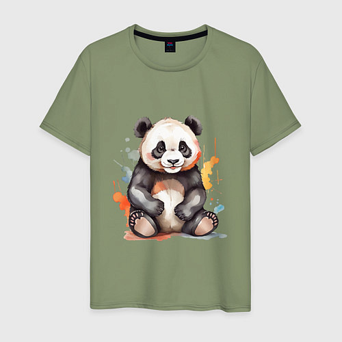 Мужская футболка Панда в кляксах / Авокадо – фото 1