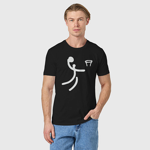 Мужская футболка Баскетбол минимализм / Черный – фото 3