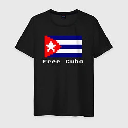 Футболка хлопковая мужская Free Cuba, цвет: черный