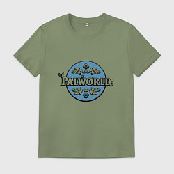 Футболка хлопковая мужская Palworld узоры, цвет: авокадо