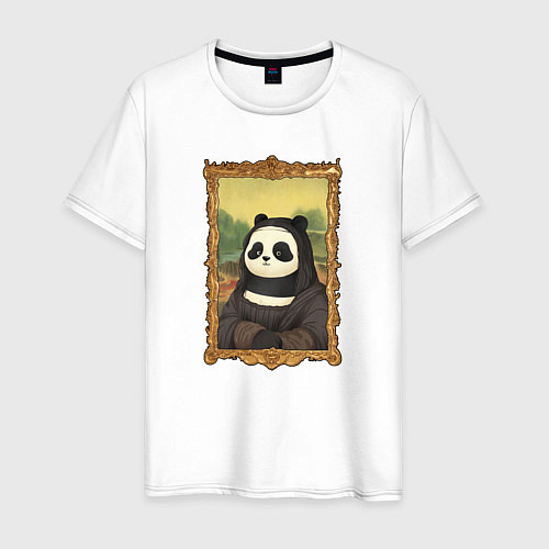 Мужская футболка Панда Мона Лиза / Белый – фото 1