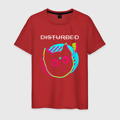 Мужская футболка Disturbed rock star cat / Красный – фото 1