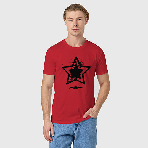 Мужская футболка Звезда простая / Красный – фото 3