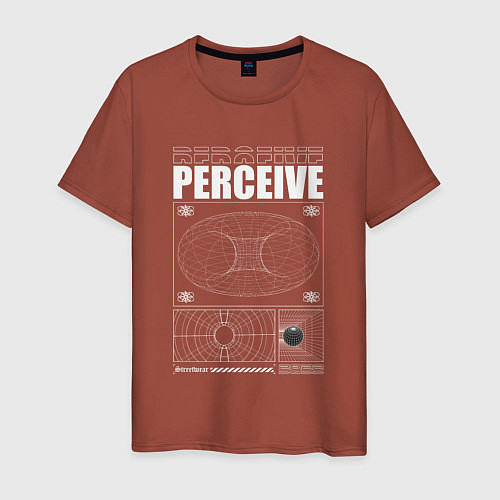 Мужская футболка Perceive streetwear / Кирпичный – фото 1