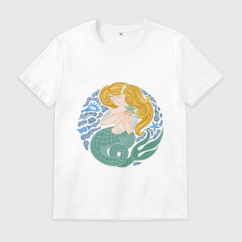 Мужская футболка Спящая русалка / Белый – фото 1