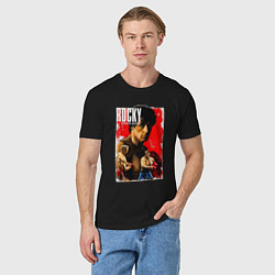 Футболка хлопковая мужская Rocky Balboa Silvester Stallone, цвет: черный — фото 2