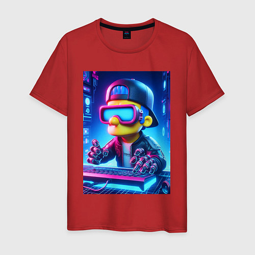 Мужская футболка Барт Симпсон - киберспорт / Красный – фото 1