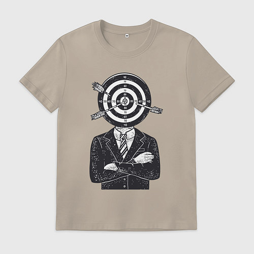Мужская футболка Человек дартс / Миндальный – фото 1