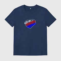 Мужская футболка Сердце на фоне триколора