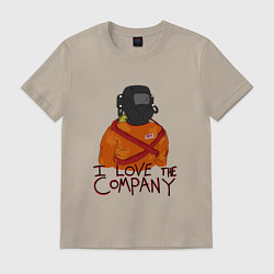 Футболка хлопковая мужская Lethal Company: I Love the Company, цвет: миндальный