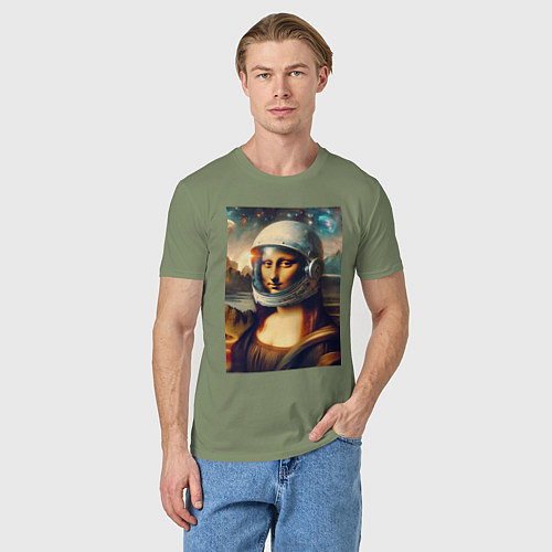 Мужская футболка Mona Lisa astronaut - neural network / Авокадо – фото 3