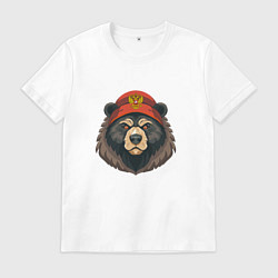Мужская футболка Русский медведь в шапке с гербом