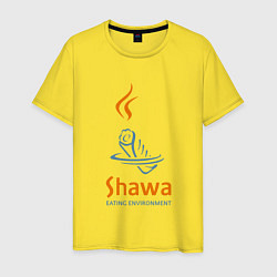 Футболка хлопковая мужская Shawa eating environment, цвет: желтый