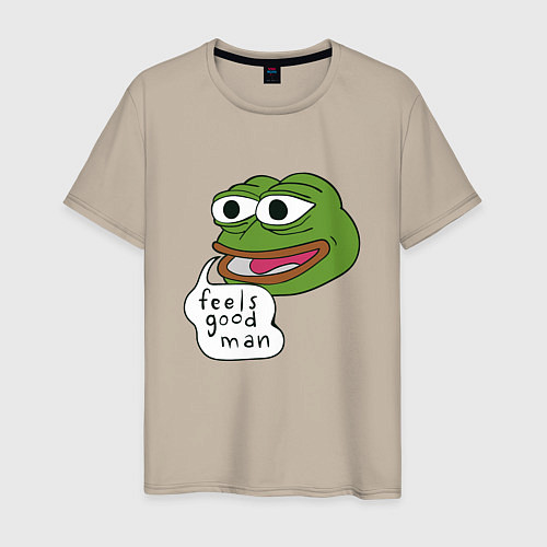 Мужская футболка Pepe feels good man / Миндальный – фото 1