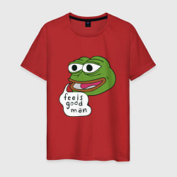 Футболка хлопковая мужская Pepe feels good man, цвет: красный