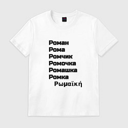 Мужская футболка Роман Ромочка Ромашка чёрный