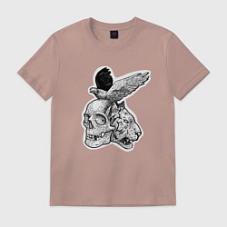 Мужская футболка Череп, тигр и ворон