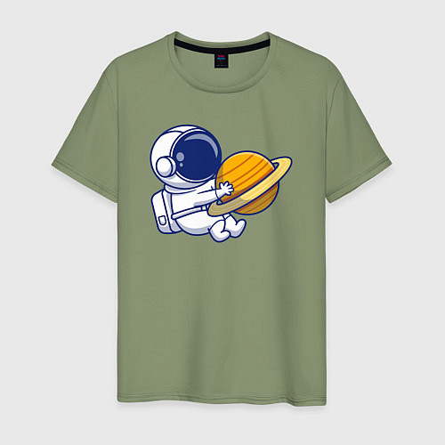 Мужская футболка Обнимаю сатурн / Авокадо – фото 1