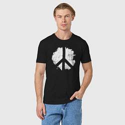 Футболка хлопковая мужская White peace, цвет: черный — фото 2