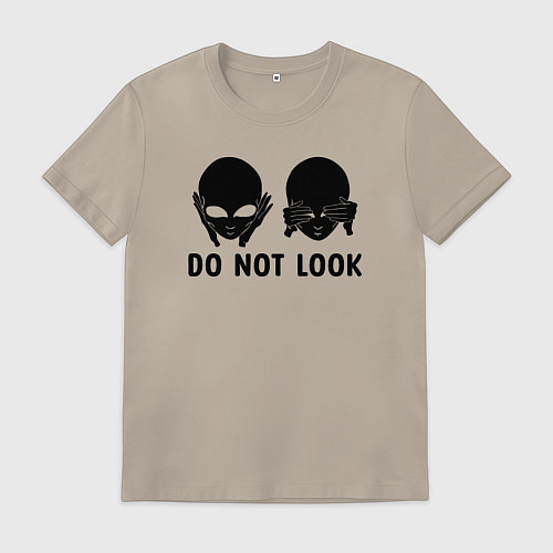 Мужская футболка Черный пришелец - do not look / Миндальный – фото 1