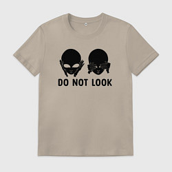 Мужская футболка Черный пришелец - do not look
