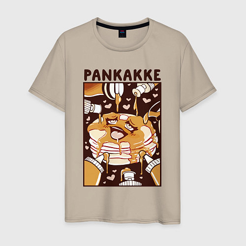 Мужская футболка Блинчики - pancakes ahegao / Миндальный – фото 1