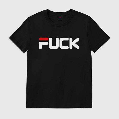 Мужская футболка Fck - brand title / Черный – фото 1