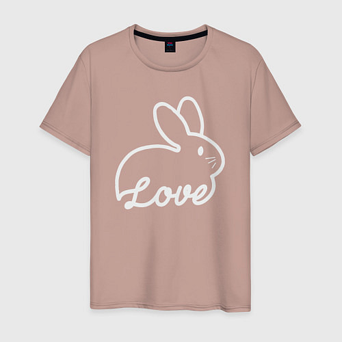 Мужская футболка Love bunny / Пыльно-розовый – фото 1