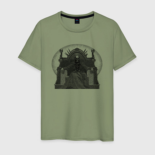 Мужская футболка Трон со скелетом чб / Авокадо – фото 1