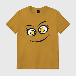 Футболка хлопковая мужская Cute emoji, цвет: горчичный